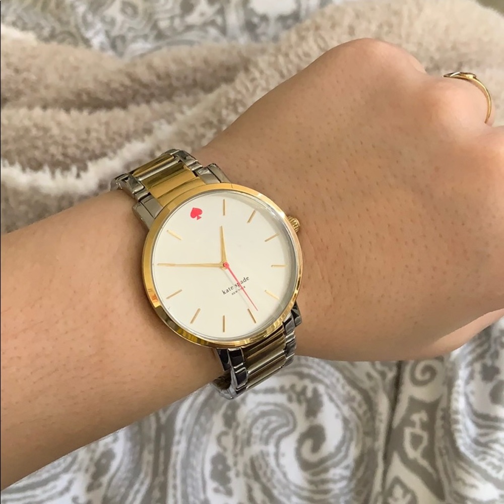 Kate Spade Two-Toned Gramercy Watch w/ Pink Heart